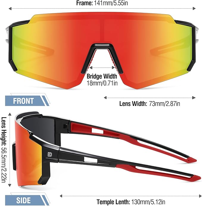 DUCO Polarized Sports Sunglasses for Men Women UV400 Protection Baseball Cycling Running Fishing Sunglasses DC0068