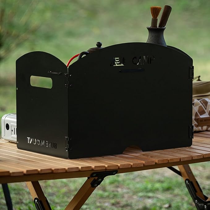 HUIOP Foldable Camping Wind Shield Portable Gas Stove Windproof Screen for BBQ Cooking
