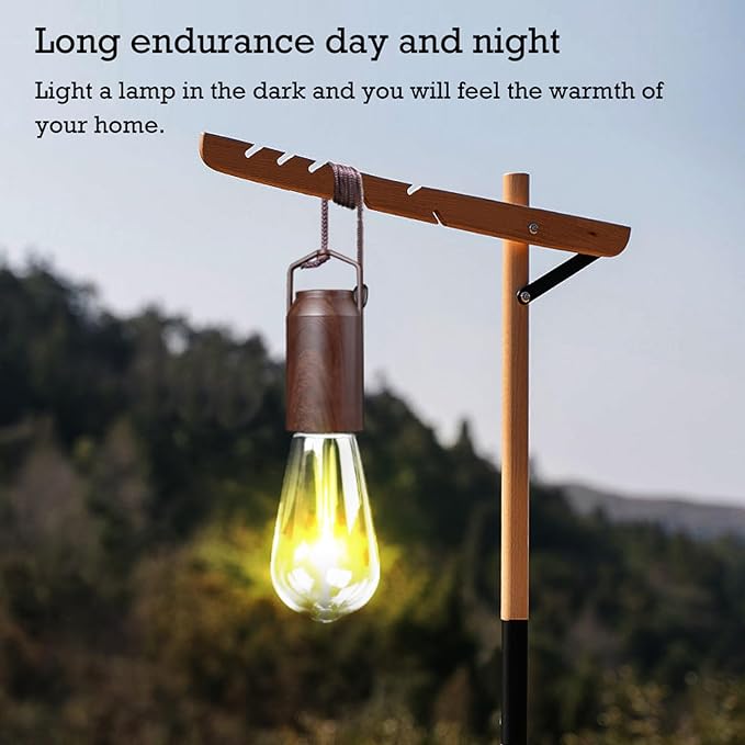 LED Camping Lantern,Rechargeable Retro Metal Camp Light,Battery Powered Hanging Vintage Lamp ,Portable Waterpoor Outdoor Tent Bulb, Emergency Lighting for Power Failure,Outages