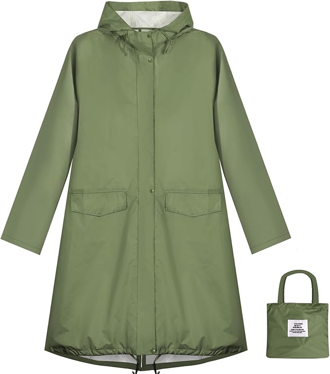 ANYOO Waterproof Rain Poncho Lightweight Reusable Hiking Hooded Coat Jacket for Outdoor Activities