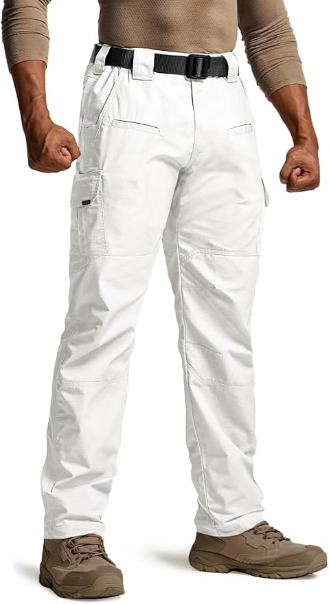 CQR Men's Tactical Pants, Water Resistant Ripstop Cargo Pants, Lightweight EDC Work Hiking Pants, Outdoor Apparel
