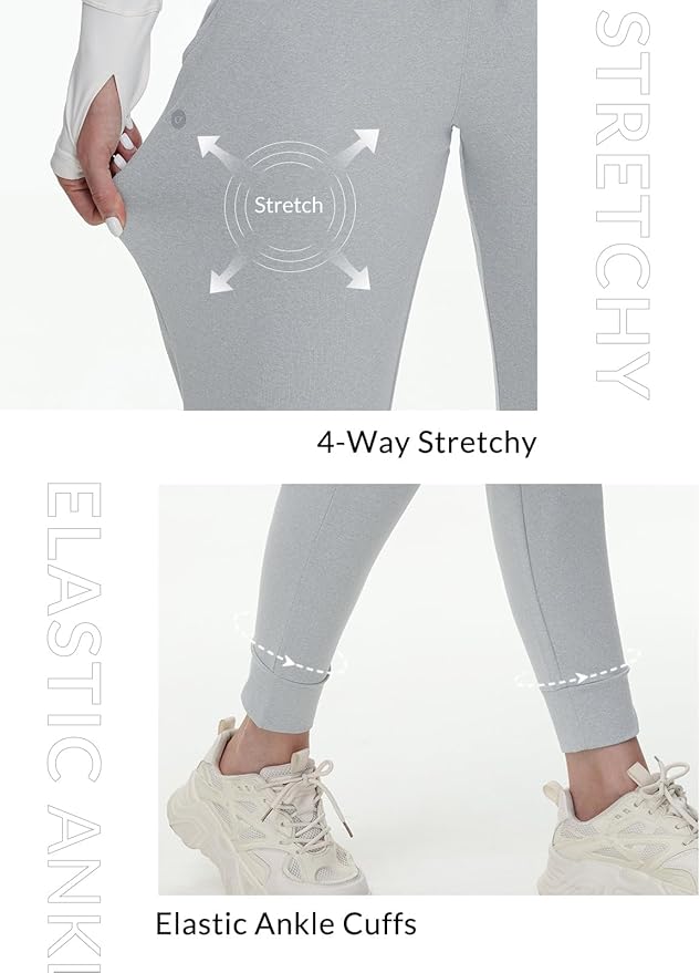 baleaf Women's Fleece Lined Pants Water-Resistant Sweatpants Winter Thermal Ski Hiking Running Joggers
