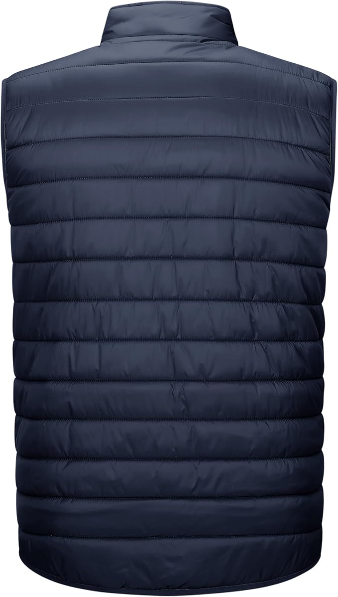 33,000ft Men's Lightweight Packable Insulated Puffer Vest Outerwear, Warm Winter Sleeveless Jacket for Golf Running