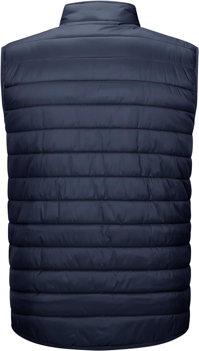 33,000ft Men's Lightweight Packable Insulated Puffer Vest Outerwear, Warm Winter Sleeveless Jacket for Golf Running