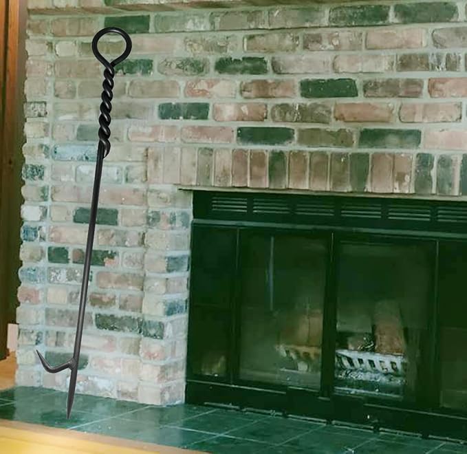 Fire Poker. 40 Inch, Strong & Sturdy and Durable One Piece Fire Pit Poker. Sturdy Extra Long Fireplace Poker with Strength. Perfect Fire Poker for Camping, Backyard Fire Pit and Fireplace.