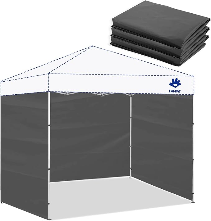 Instant Canopy Tent Sidewalls for 10x10 Pop Up Canopy Waterproof,99% UV Protection,3 Piece Sidewalls, Dusk Gray(3PCS Sidewall Only, Canopy Tent NOT Included)