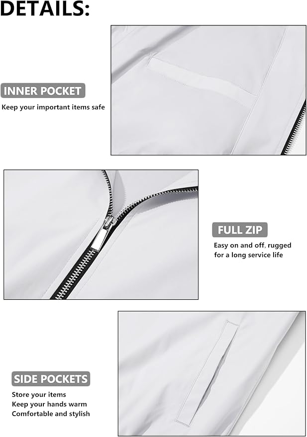 MAGCOMSEN Men's Bomber Jacket Lightweight Casual Zip Up Windbreaker Spring Fall Golf Coat with Pockets