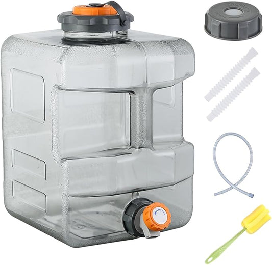 2.11-5.28 Gallon Water Jug, Camping Water Container with Spigot, No Leakage Water Tank Compatible with Electric Water Pumps, Water Bucket for Emergency Outdoor Hiking Picnic