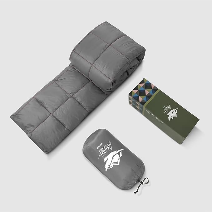 Mini Camping Blanket,Lightweight Puffy Blanket Packable Down Alternative Throw Blanket Waterproof Windproof for Outdoors, Travel, Beach, Airplane, Hiking