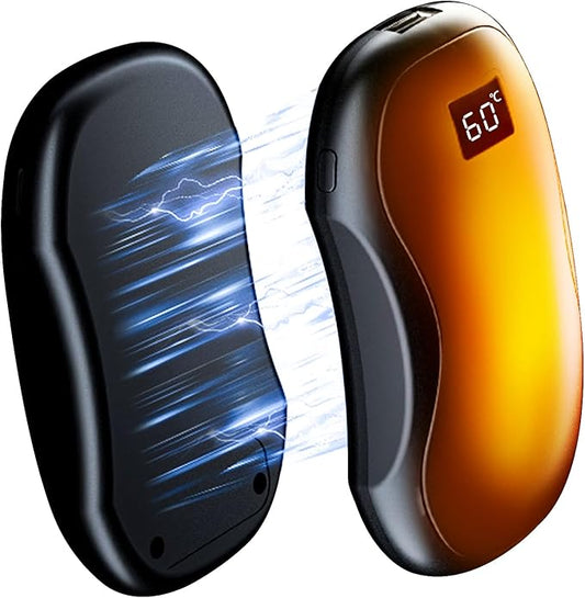 2-Pack Magnetic Rechargeable Hand Warmers,6000 mAh,Mobile Power Supply, LED Display, Three-Speed Adjustment,Outdoor/Indoor/Hunting/Camping