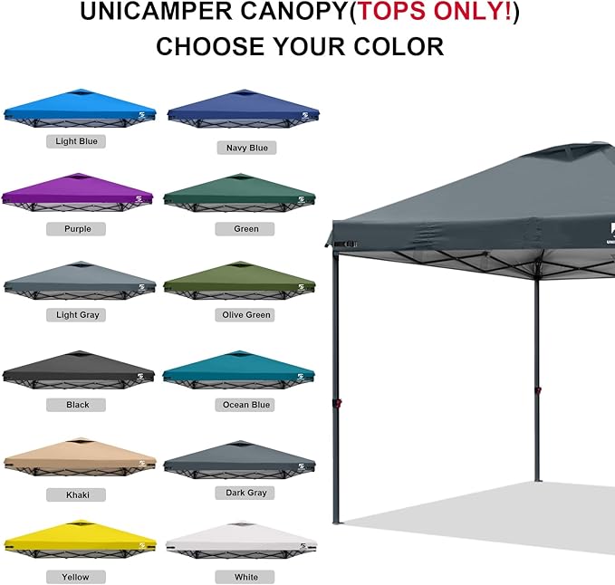 10x10 Pop Up Canopy Replacement Top Cover with Air Vent for Straight Leg Canopy Tent, Waterproof for Outdoor Garden Patio Camping Sun Shade(Top Only) (Dark Gray, 1)
