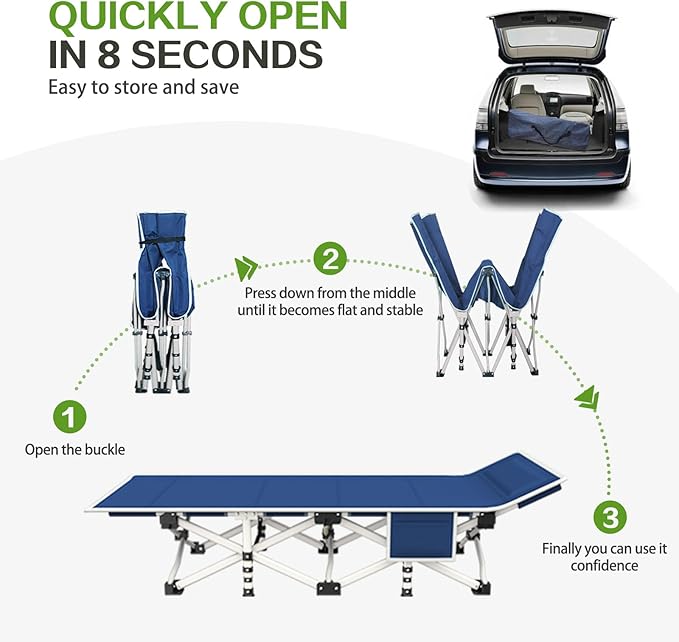Camping Cots 2 Pack Sleeping Bed with Comfortable Mat Cots for Sleeping with Pad Heavy Duty Folding Cot 2 Person Sleeping Cot with Carry Bag Guest Cots for Adults Nap Vacation Outdoor Indoor Office