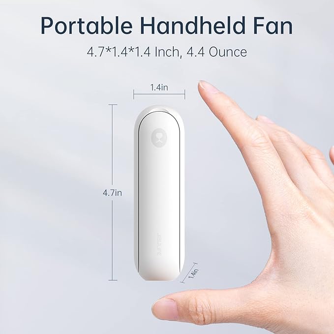 JISULIFE Portable Handheld Fan, Mini 3 In 1 with Rechargeable Battery, Personal Pocket Fan for Travel, Outdoor, USB Power Bank, Flashlight, Essential Ideal Gifts for Summer/Concert/Vacation - White