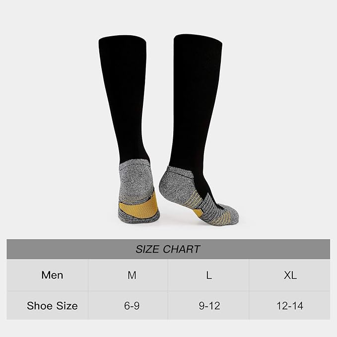 WANDER 3-6 Pairs Men's Athletic Run Cushion Over-the-Calf Tube Socks