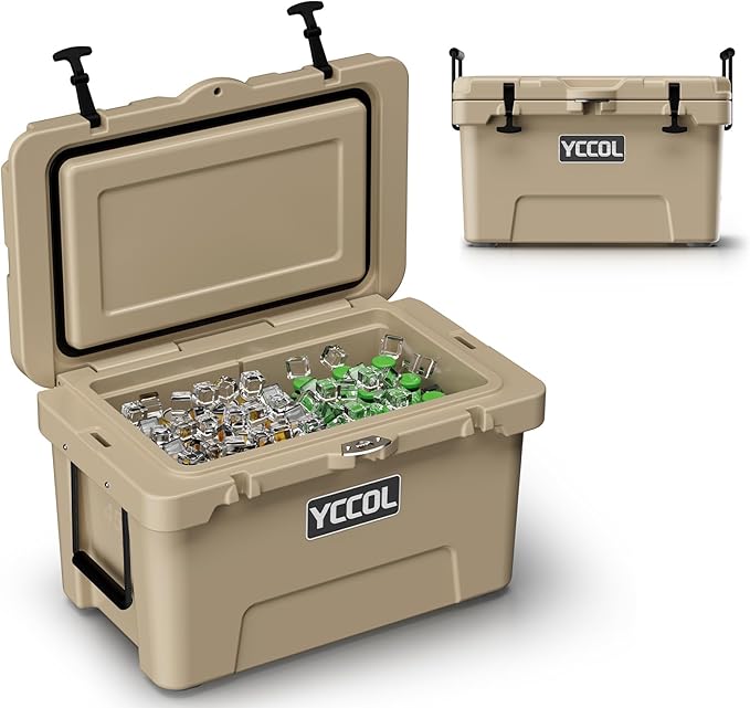 48 Quart Cooler with 72 Hours Ice Retention, Large Insulated Cooler with Built-in Bottle Opener & Drain Plug, Duty Outdoor Cooler for Camping, Beach, Picnic, Fishing, Barbecue