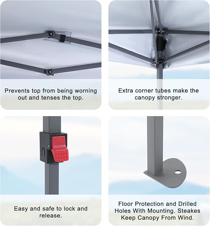 COOSHADE Pop Up Canopy Tent 8x8 with 2 Sidewalls, Outdoor Shade Instant Canopy Tents(Black)