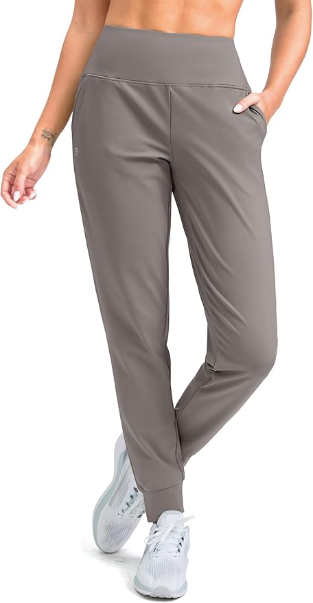 G Gradual Women's Fleece Lined Joggers High Waisted Water Resistant Thermal Hiking Pants Cold Weather Sweatpants with Pockets