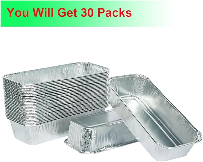 Drip Pans Compatible with Charbroil Grills 9328812P06 Foil Liner 30-Pack l Fits Char Broil Grease Tray G416-0015-W1, Disposable Aluminum Foil 7.6" L x3.4 W x1.7 D