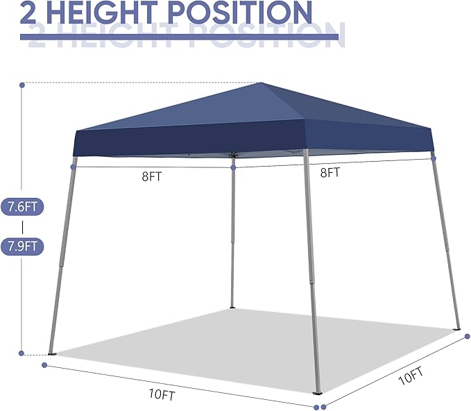 GDY Outdoor 8x10 Ft Pop Up Canopy Tent,Portable Instant Folding Shelter Gazebos, Patio Canopy with Carrying Bag,Navy Blue.