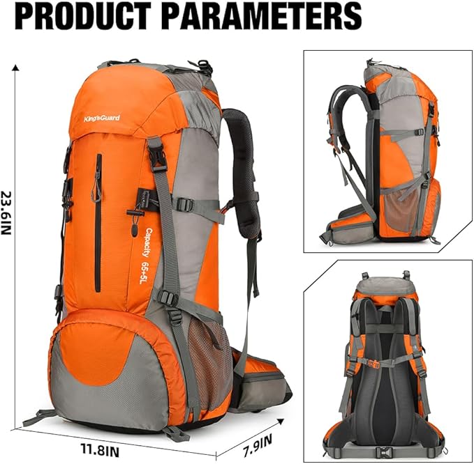 70L Hiking Backpack with Rain Cover Lightweight Travel Backpack Waterproof Camping Backpack
