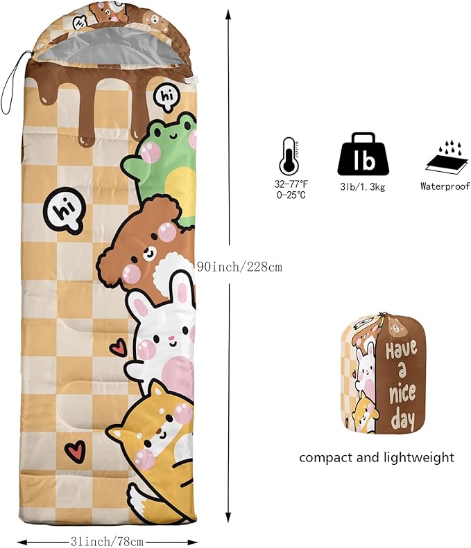 Print sleeping bag,sleeping bags,Outdoor Camping Sleeping Bag,Suitable For Children Boys And Girls Portable,Waterproof,Compact And Lightweight,Great For Outdoor Camping,Backpacking And Hiking