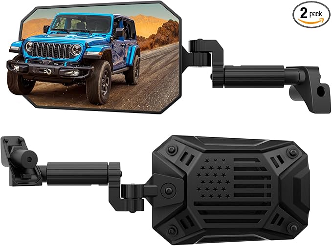 JOYTUTUS Mirrors Doors Off Compatible with 2024 2025 Wrangler JL Gladiator JT, Wrangler JL Side Mirrors with Doors Off Wider View No Vibrate & Wobble (NOT FIT 1986-2023 Wrangler Gladiator)