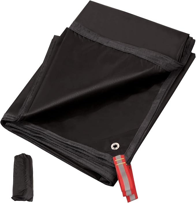 REDCAMP Ultralight Tent Footprint, PU 2000 Waterproof Camping Tent Tarp with Drawstring Carrying Bag for Ground Camping Hiking (95"x87" UL Black)