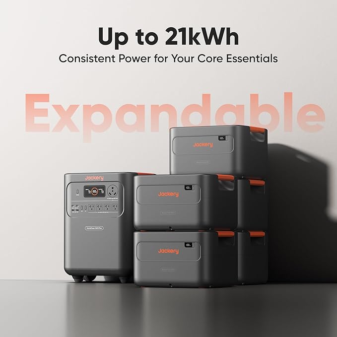 Jackery Battery Pack 3600 Extra Battery, 3584kWh LiFePO4 with 10-Year Lifespan, for HomePower 3600 Plus Portable Power Station Series, for Home Use, Emergency, Power Outages