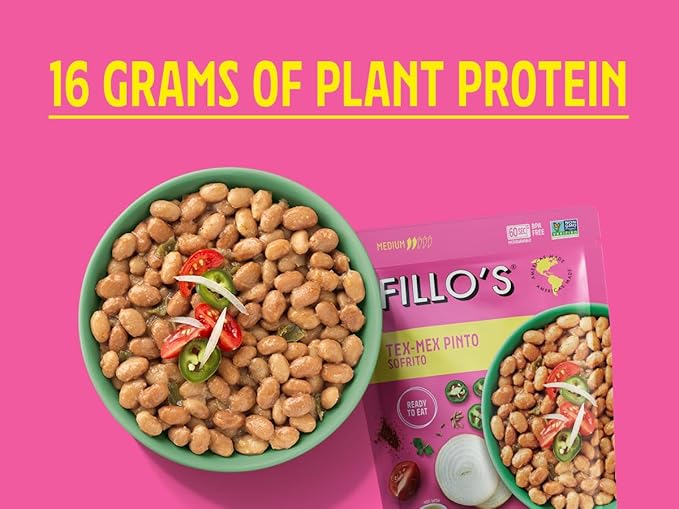 Fillo's Ready to Eat Variety Pack | Black Beans, Lentils, Pinto Beans, Mayocoba Beans | Gluten-Free, Preservative-Free, Microwavable Meals, Non-GMO, Vegan, Plant Protein, 10 oz Pk of 6