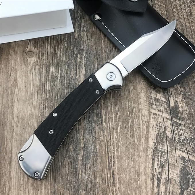 3'' 440C Clip Point Blade Black G10 Handle Back Lock Folder Opening,Camping EDC Tool Folding Pocket Knife Everyday Carry,Gift for Men