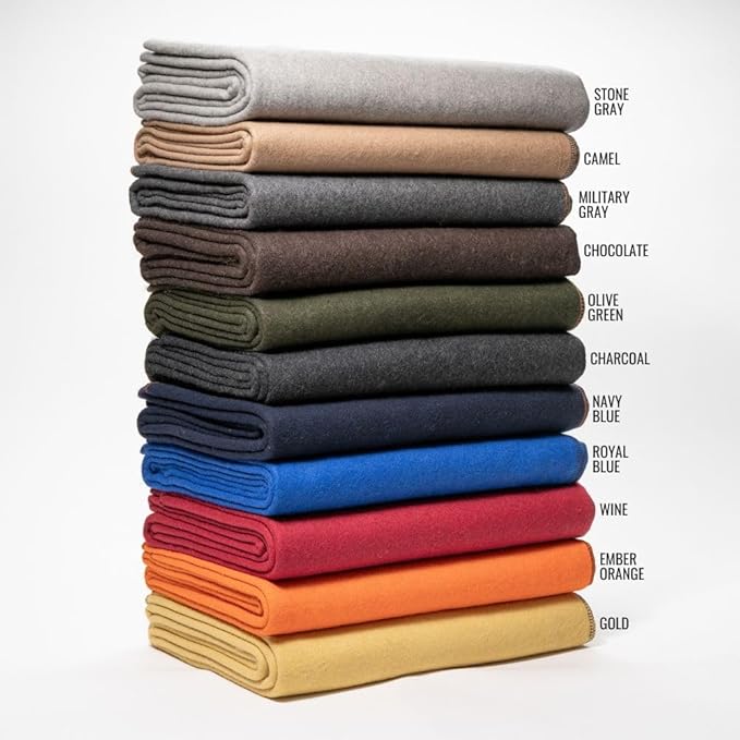 Arcturus Military Wool Blanket - Warm, Thick, Washable - Great for Outdoors, Camping, Stadium Blanket, Picnics, Travel - Car & Bushcraft Survival Kits, Large 64" x 88" 4.5 lb