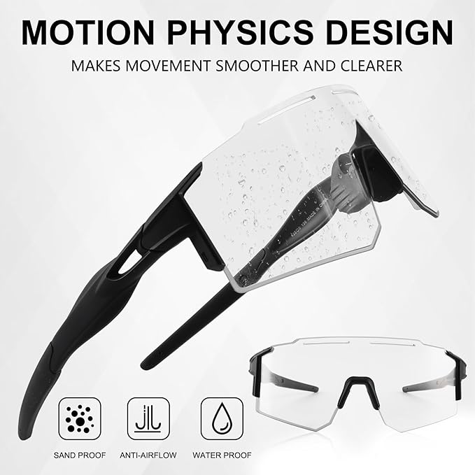 OULAIQI Cycling Sunglasses Polarized Sunglasses for Cycling Men Women with 1 Lens or 3 Interchangeable Lens Baseball Glasses