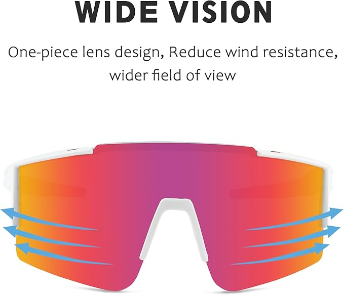 OULAIQI Cycling Sunglasses Polarized Sunglasses for Cycling Men Women with 1 Lens or 3 Interchangeable Lens Baseball Glasses