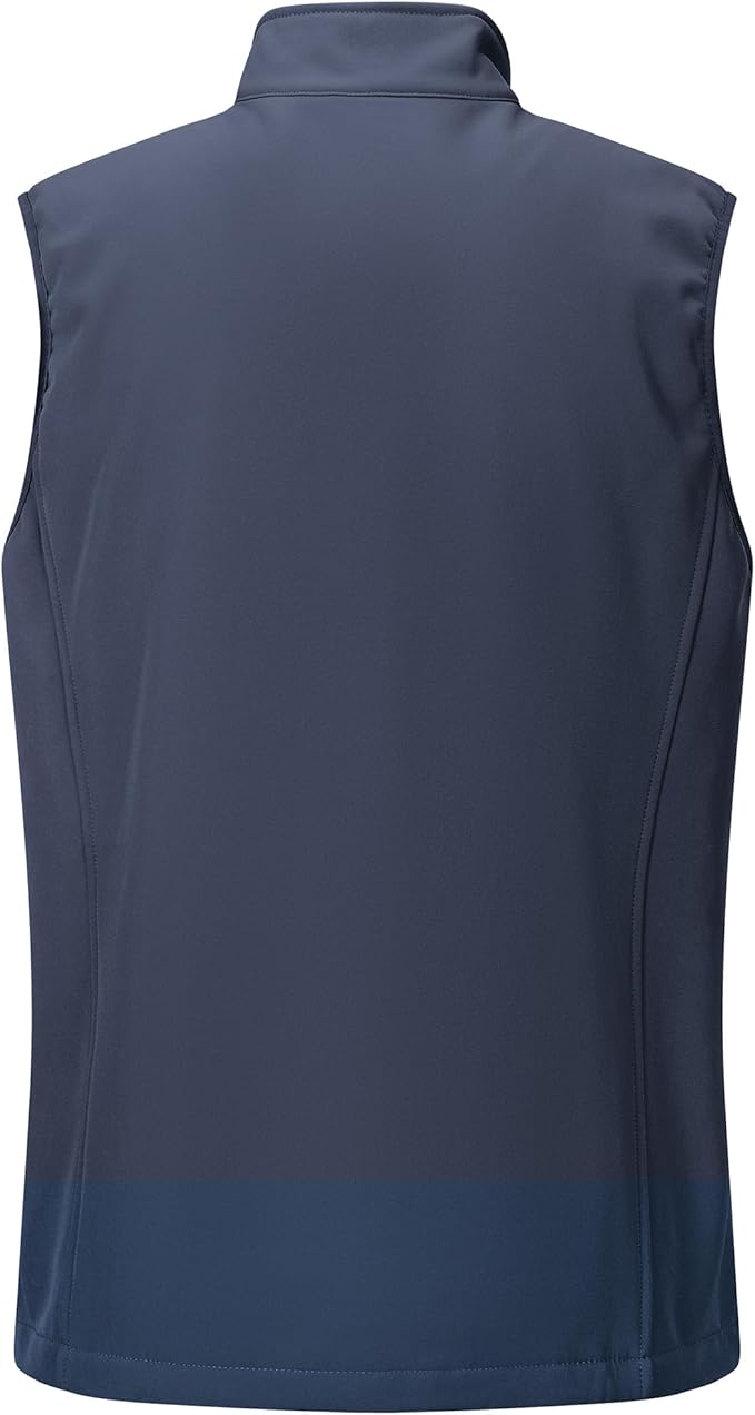 Outdoor Ventures Men's Running Vest Outerwear, Lightweight Windproof Fleece-Lined Softshell Sleeveless Jacket for Golf