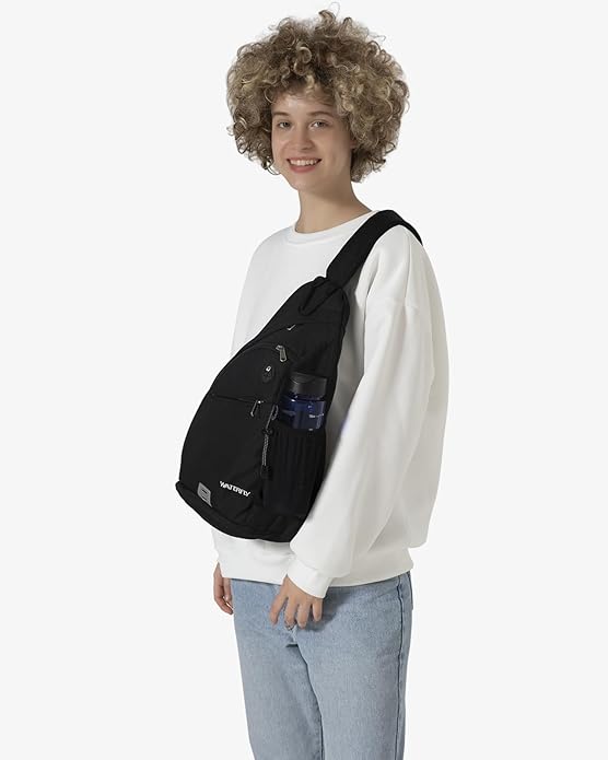 WATERFLY Large Crossbody Sling Bag: Over Shoulder Backpack Daypack Casual Cross Chest Side Pack