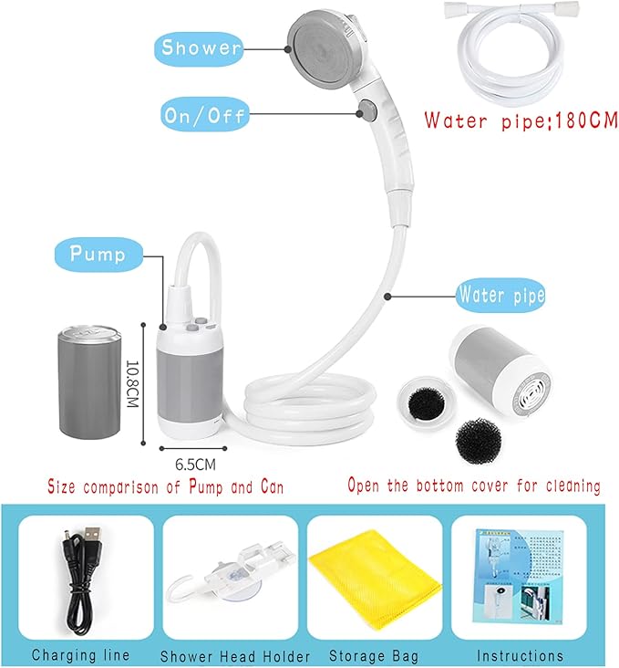 Iron Hammer Camp Shower Portable Shower Camping Shower Outdoor Camp Shower Head for Camping