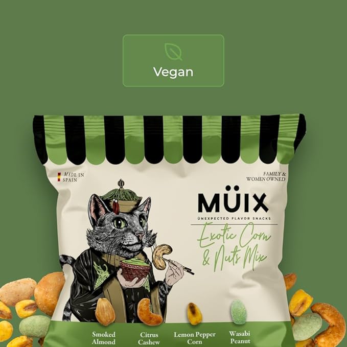 Müix Snacks, Special Flavor Trail Mix, Exotic Mix, Mix Snacks (Smoked Almond, Citrus Cashew, Peppper Lemon Corn, Wasabi Peanut) - 2.3 Ounce Bags (Pack of 16 Bags)