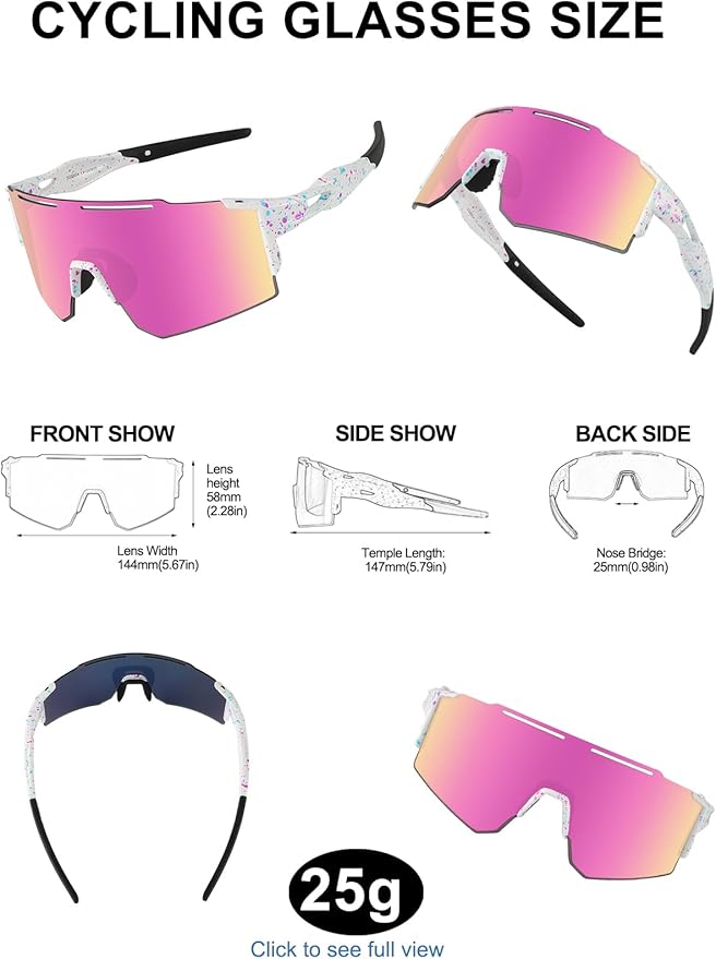OULAIQI Cycling Sunglasses Polarized Sunglasses for Cycling Men Women with 1 Lens or 3 Interchangeable Lens Baseball Glasses