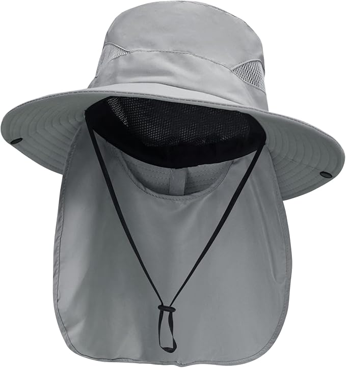 NPJY Sun Fishing Hats with Neck Flap for Men Women UV Sun Protection Bucket Hat