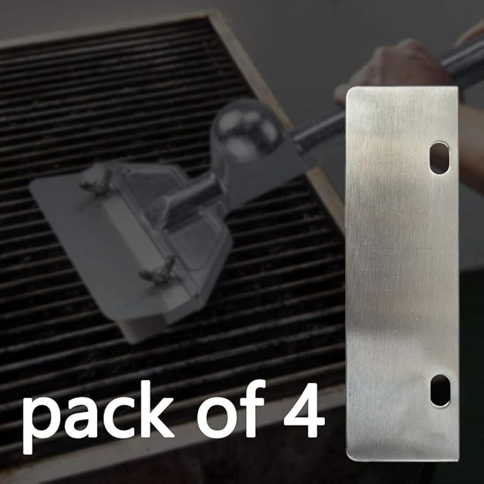 LRui Stainless Steel Grill Scraper 6" Replacement Blade Pack of 4 Heavy Duty Outdoor BBQ Grill Cleaning Tools & Accessories
