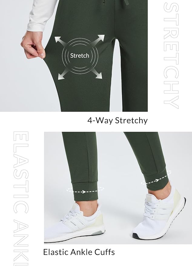 baleaf Women's Fleece Lined Pants Water-Resistant Sweatpants Winter Thermal Ski Hiking Running Joggers