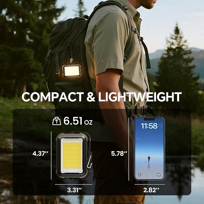 LED Camping Lantern Rechargeable,Solar Lanterns,Portable Camping Lights 3 Light Modes, Waterproof Camping Essentials for Power Outages, Emergency, Tent, Outdoor