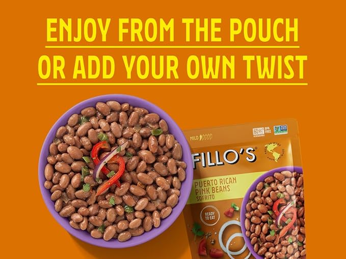 Fillo's Ready to Eat Variety Pack | Black Beans, Lentils, Pinto Beans, Mayocoba Beans | Gluten-Free, Preservative-Free, Microwavable Meals, Non-GMO, Vegan, Plant Protein, 10 oz Pk of 6
