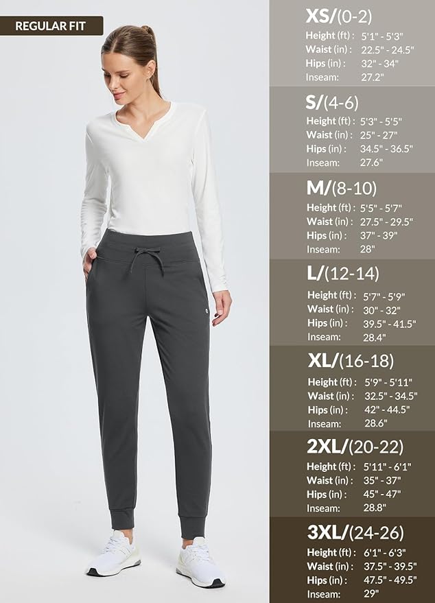 baleaf Women's Fleece Lined Pants Water-Resistant Sweatpants Winter Thermal Ski Hiking Running Joggers