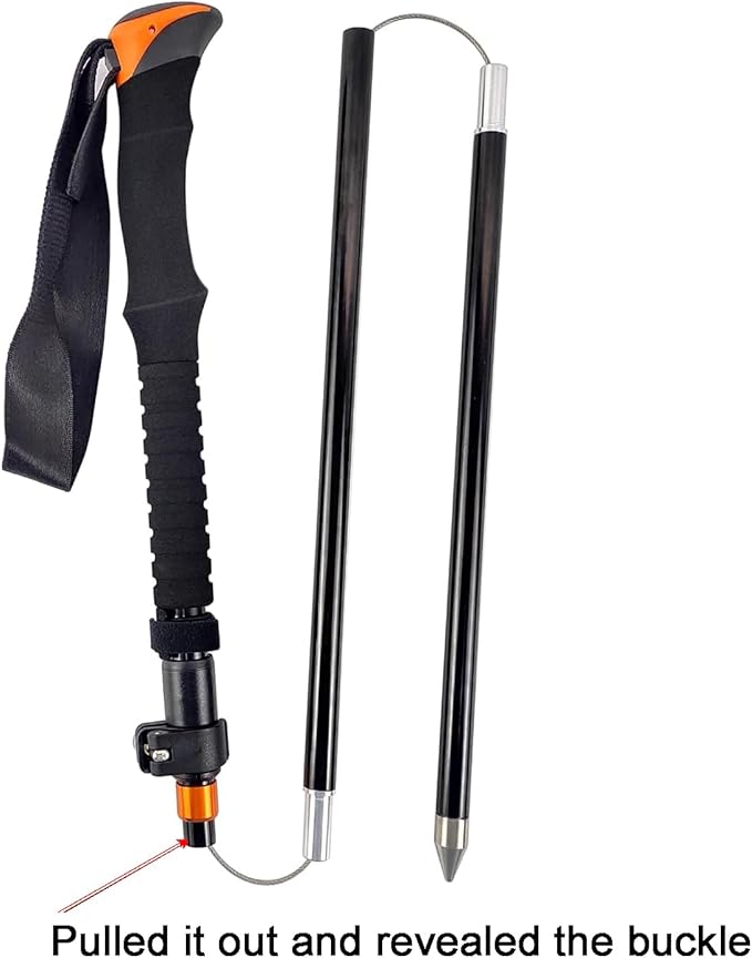 Aventik Fold-able Wading Staff Water Depth Safety Warning Sign Coated Stainless Steel Core T7075 Aluminum Body Corrosion Resistance
