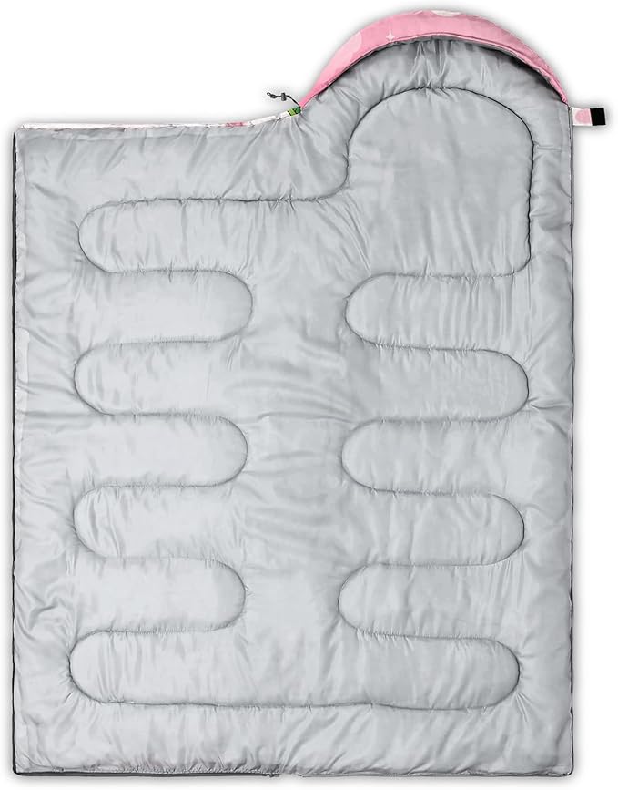 AILONEN Pink Lovely Rabbit Sleeping Bag for Girls Kids Adults,Warm and Cool Weather,Lightweight,Waterproof Backpacking,Cartoon Flowers Printed Bunny Sleeping Bag for Camping