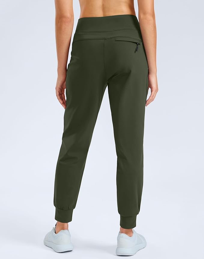 G Gradual Women's Fleece Lined Joggers Water Resistant Hiking Pants High Waisted Winter Thermal Sweatpants 3 Zipper Pockets