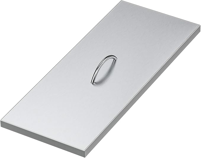 Stanbroil Fire Pit Burner Pan Cover 27" x 11", Fits 24 x 8 Inches Rectangular Drop-in Burner Pan, Stainless Steel