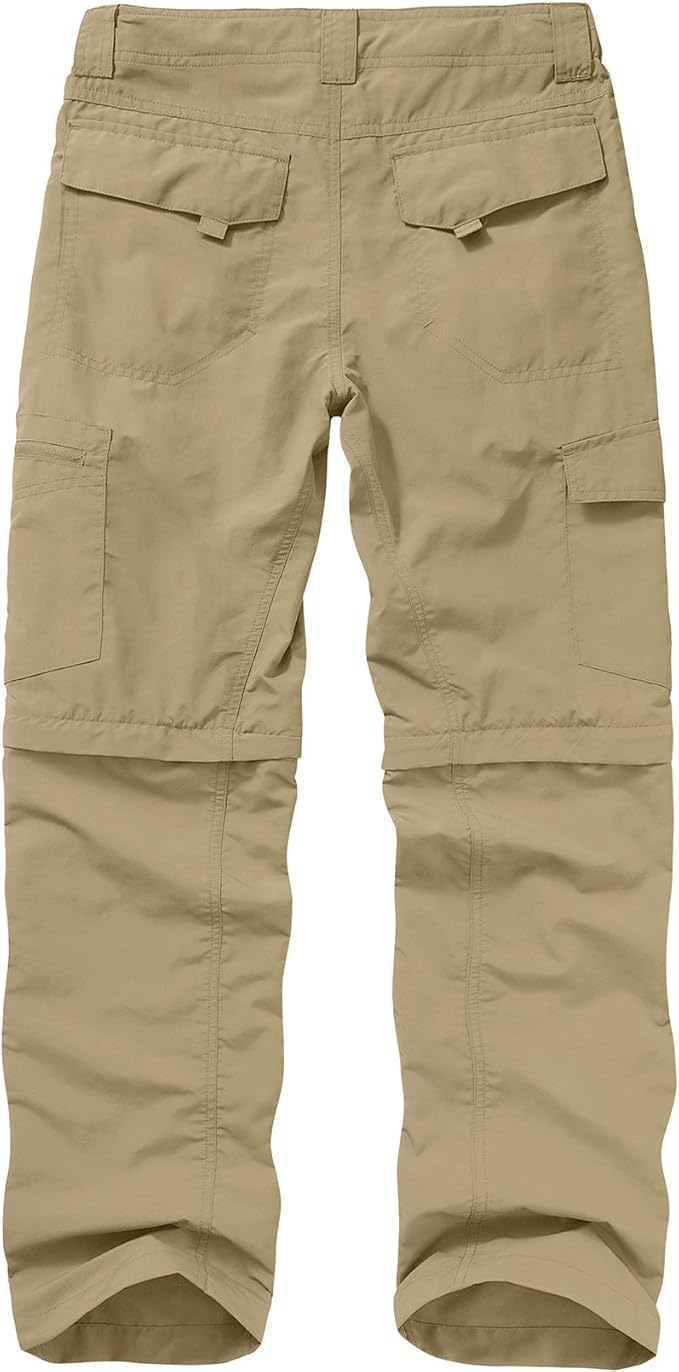 Mens Hiking Pants Convertible Lightweight Quick Dry Zip Off Fishing Safari Camping Travel boy Scout Pants