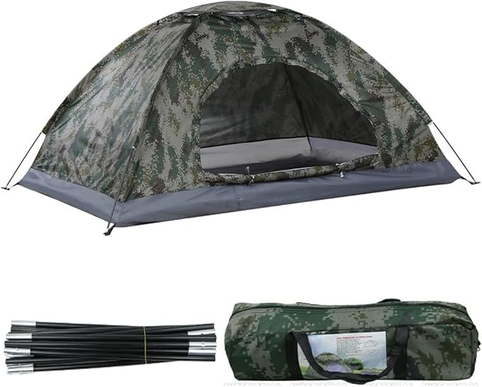 Camping Tent 2/3/4 Person w/Rain Fly and Carrying Bag, Waterproof Family Dome Tent Lightweight Outdoor Tent for Festivals, Backyard, Sleepovers, Backpacking